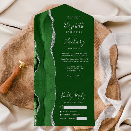 Invitation Tout En Un Mariage d'âge d'argent de Hunter Green