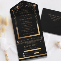 Mariage d'astronomie mystique Black Gold Sun Moon