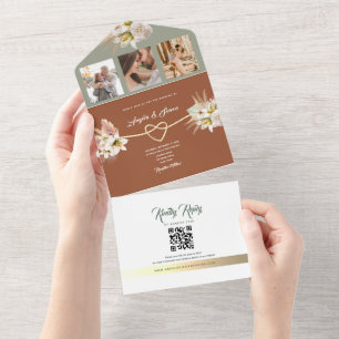 Invitation Tout En Un Mariage de automne rustique Earthy