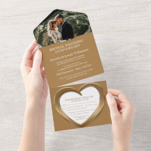 Invitation Tout En Un Mariage de bronze anniversaire 8 ans fête tous