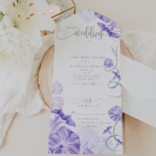 Invitation Tout En Un Mariage de calligraphie de gloire du matin