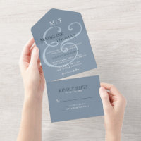 Mariage de calligraphie de l'esperluette bleue far