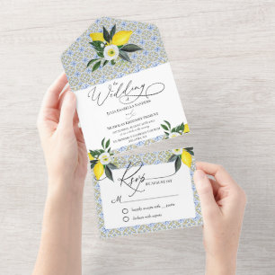 Invitation Tout En Un Mariage de citron méditerranéen tout en une invita