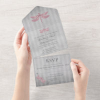 Mariage de libellules à bijoux rose