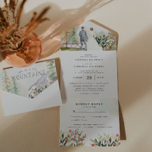 Invitation Tout En Un Mariage de montagne automnal floral rustique