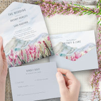 Mariage de montagne rose Fleur sauvage Meadow aqua