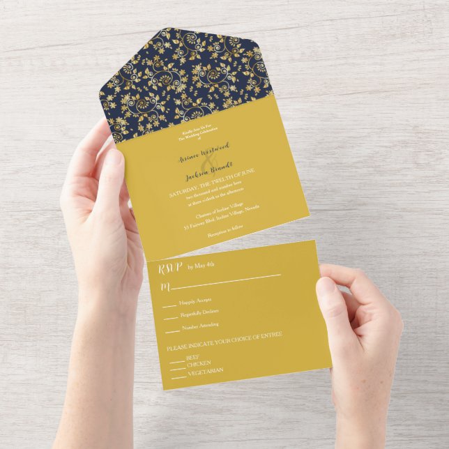 Invitation Tout En Un Mariage de nuit d'hiver (Déchirure)
