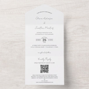 Invitation Tout En Un Mariage de photos Delicy QR Code RSVP