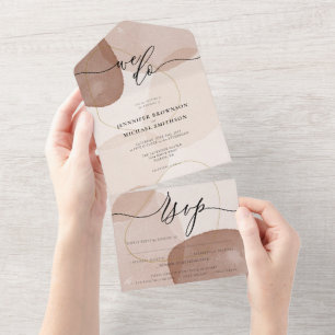 Invitation Tout En Un Mariage de plage bohème terracotta tout-en-un