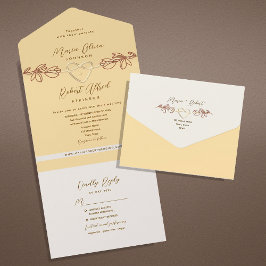 Invitation Tout En Un Mariage de printemps bohème