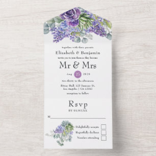 Invitation Tout En Un Mariage de Succulents d'Eucalyptus Tropical
