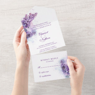 Invitation Tout En Un Mariage d'été Lilac Whisper Spring
