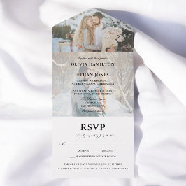 Invitation Tout En Un Mariage d'été photo simple script