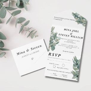 Invitation Tout En Un Mariage d'eucalyptus botanique rustique