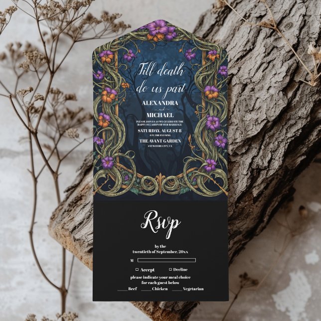 Invitation Tout En Un Mariage d'Halloween gothique Art nouveau (Créateur téléchargé)