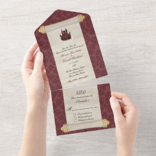 Invitation Tout En Un Mariage du château de Fairytale