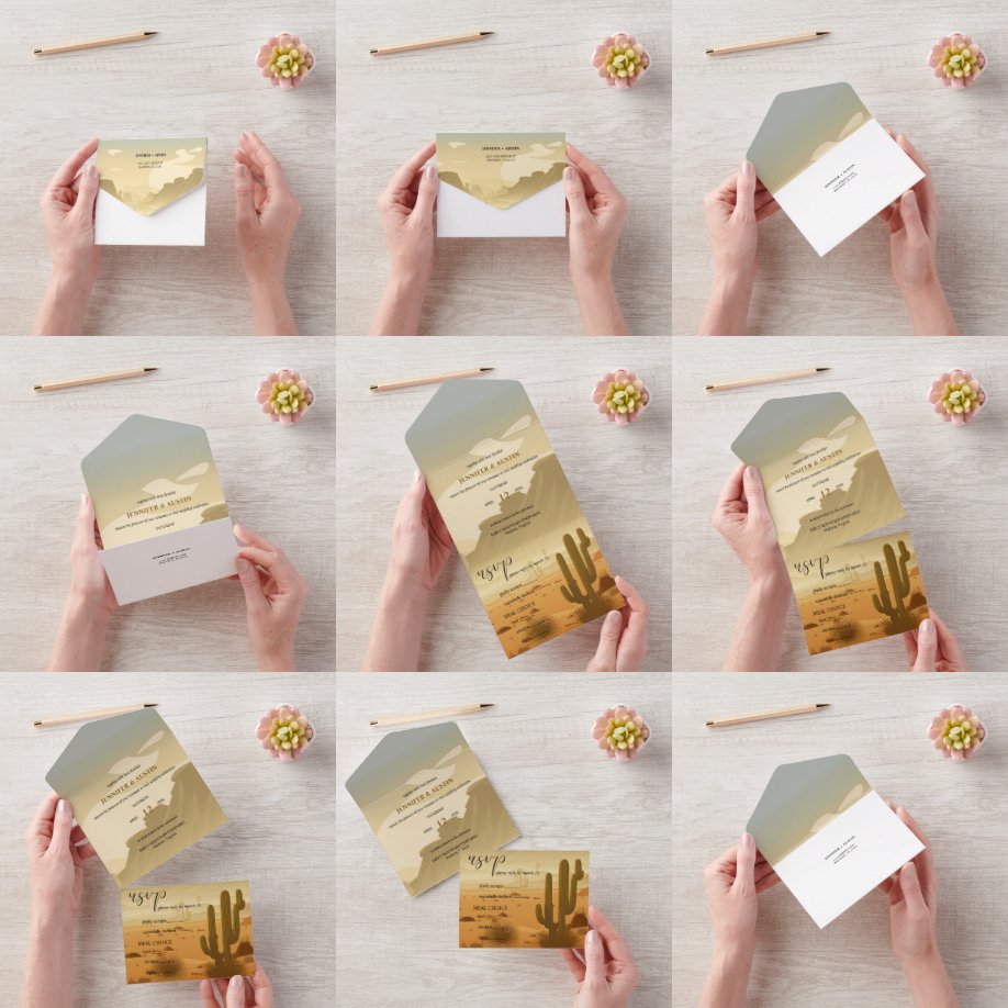 Invitation Tout En Un Mariage du paysage du désert