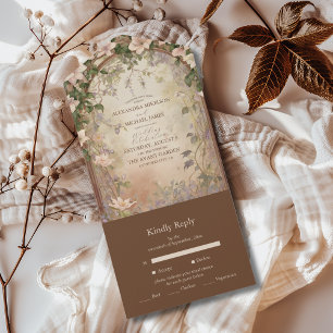 Invitation Tout En Un Mariage élégant Art nouveau