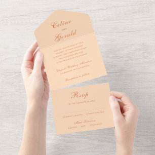 Invitation Tout En Un Mariage élégant de Celine Peach