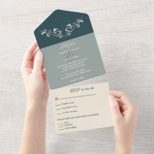 Invitation Tout En Un Mariage élégant et moderne Sliver