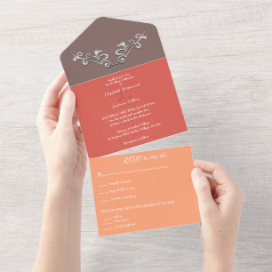 Invitation Tout En Un Mariage élégant et moderne Sliver