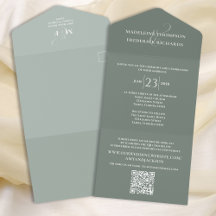 Mariage élégant vert Qr Code RSVP