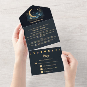 Invitation Tout En Un Mariage Fantastique Céleste Unique