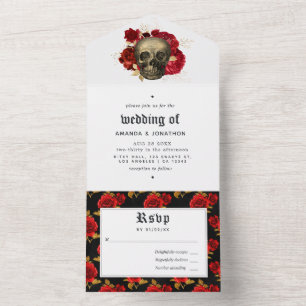 Invitation Tout En Un Mariage Floral Gothique