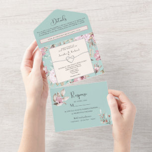 Invitation Tout En Un Mariage Floral Romantique Toile