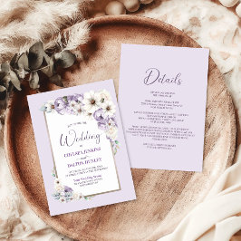 Invitation Tout En Un Mariage Floral Violet