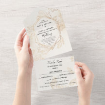 Mariage Géométrique Floral Or