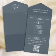 Mariage gris moderne RSVP Élégant