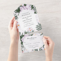 Mariage Hawaïen Aquarelle Lavande Tropicale