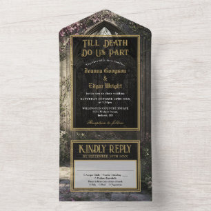 Invitation Tout En Un Mariage Jardin Floral Gothique