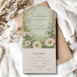 Invitation Tout En Un Mariage Marguerite Daisy Dusty