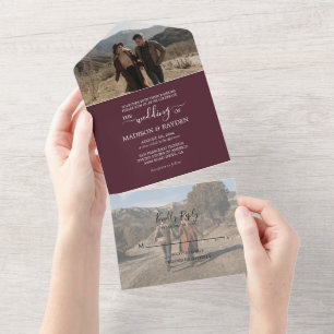 Invitation Tout En Un Mariage Minimaliste Bordeaux