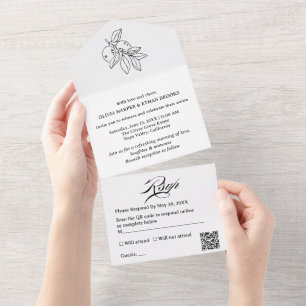 Invitation Tout En Un Mariage minimaliste de brunch d'été au citron citr