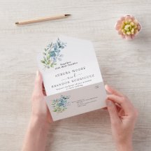 Mariage Moderne Aquarelle Eucalyptus Verdure