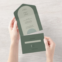 Mariage moderne Boho géométrique Sage Arche vert
