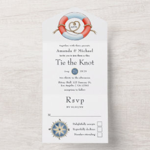 Invitation Tout En Un Mariage Nautique à l'abordage