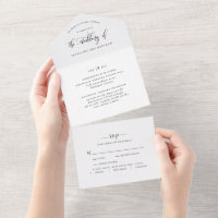 Mariage noir et blanc moderne avec RSVP perforé 