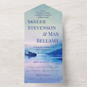 Invitation Tout En Un Mariage paysager des monts Tranquil Island