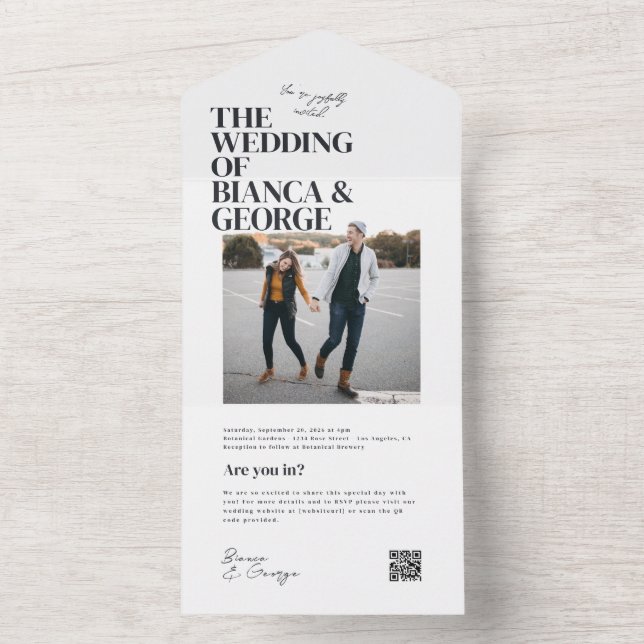 Invitation Tout En Un Mariage photo Belmont (À l'intérieur)