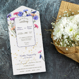 Invitation Tout En Un Mariage photo de Cornflowers coloré