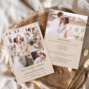 Invitation Tout en un Mariage photo minimaliste en terre cuit