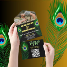 Mariage photo minimaliste moderne Peacock Feather