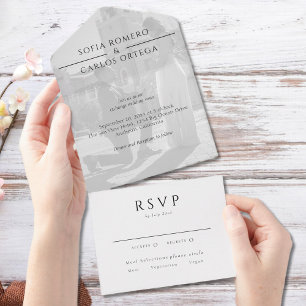 Invitation Tout En Un Mariage photo moderne
