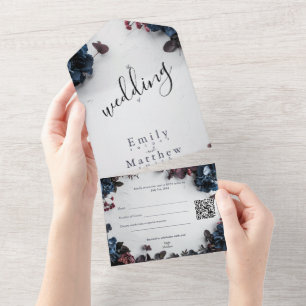 Invitation Tout En Un Mariage romantique de Forêt profonde
