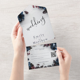 Invitation Tout En Un Mariage romantique de Forêt profonde