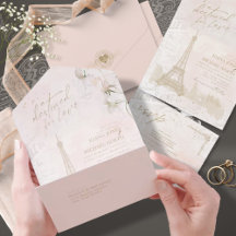 Mariage romantique français RSVP Blush ID870